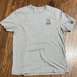 Psycho Bunny Heather Gray Tee with Colorful Logo
